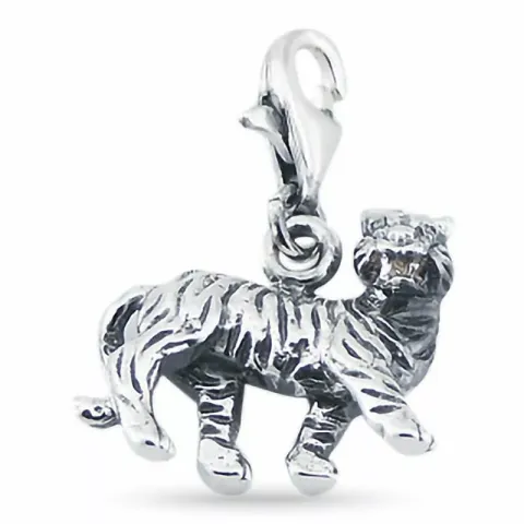 Elegant tijger bedeltje in zilver