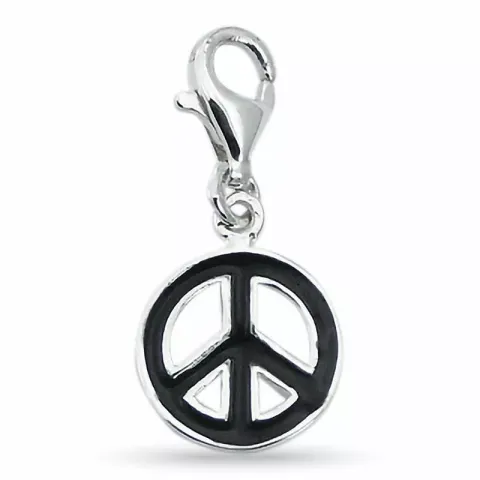 Glanzende peace bedeltje in zilver