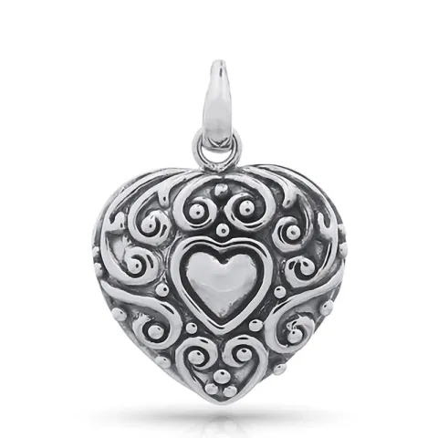 Lege en matte hart hanger in zilver