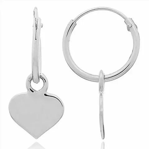 Lange hart creooloorbellen in zilver