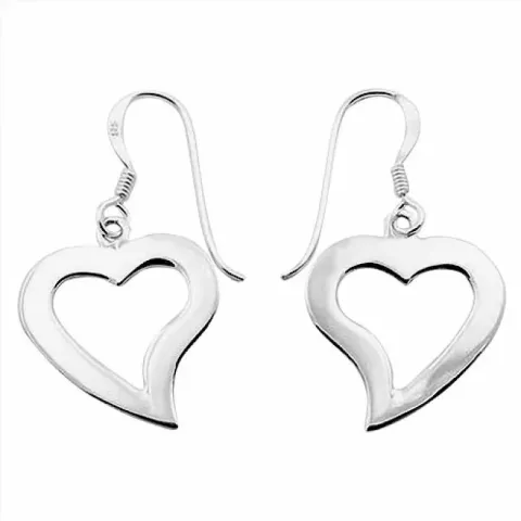 Lange hart oorbellen in zilver