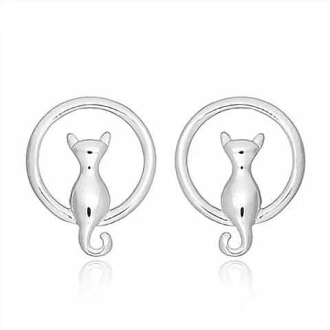 katten oorsteker in zilver