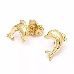 dolfijn oorbellen in 14 karaat goud