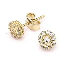 Rond oorsteker in 14 karaat goud met 