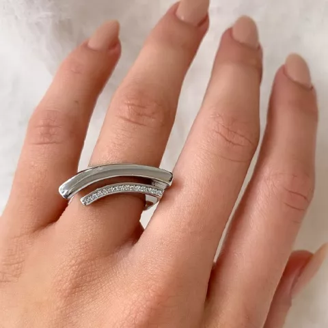 Breed ring in zilver