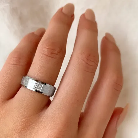 zirkoon ring in gerodineerd zilver