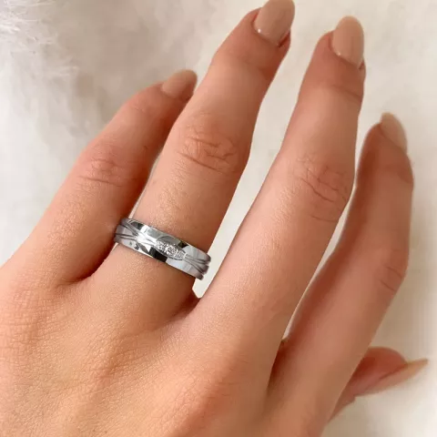 elegant zirkoon ring in gerodineerd zilver