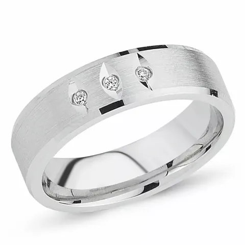 breed zirkoon ring in gerodineerd zilver