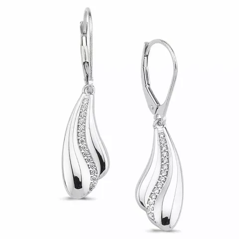 lange zirkoon oorbellen in zilver