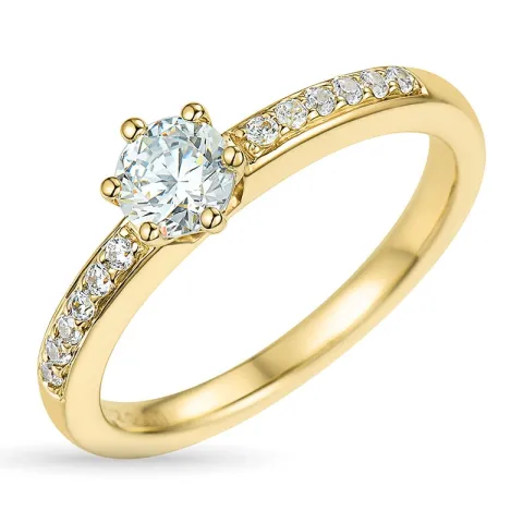 zirkoon ring in 9 karaat goud