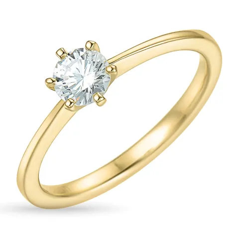 5,6 mm zirkoon solitaire ring in 9 karaat goud