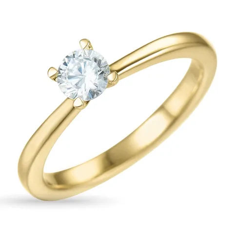 4,7 mm zirkoon gouden ring in 9 karaat goud