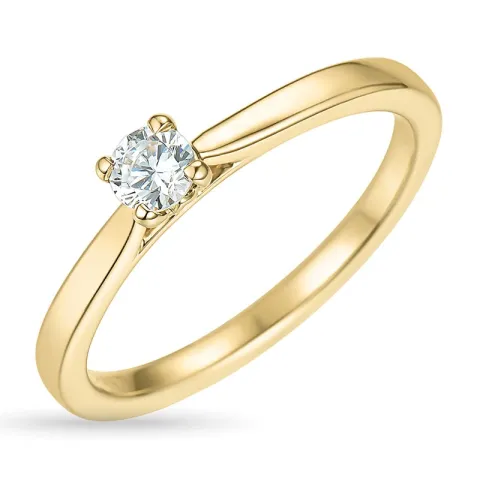 3,5 mm zirkoon gouden ring in 9 karaat goud