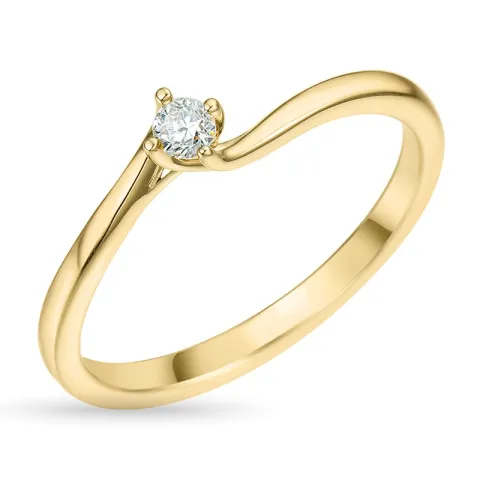 3,3 mm zirkoon gouden ring in 9 karaat goud