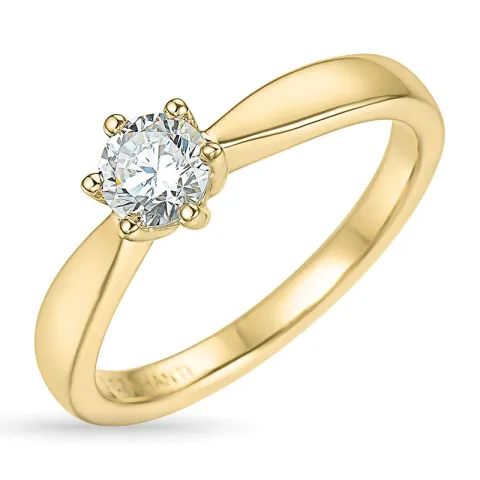 5,8 mm zirkoon solitaire ring in 9 karaat goud