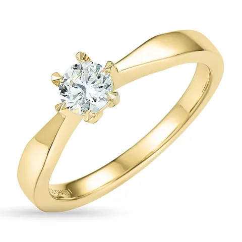 4,7 mm zirkoon solitaire ring in 9 karaat goud