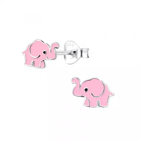 olifant emaille kinder oorbellen in zilver