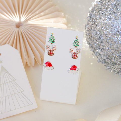 kerstmis kinder oorbellen in zilver - Little Ones