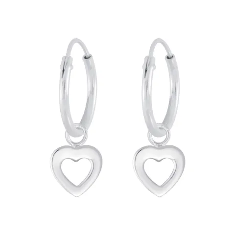 12 mm hart kinder oorbellen in zilver