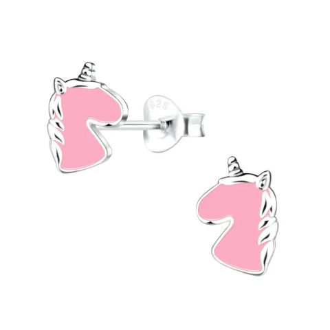 eenhoorn kinder oorbellen in zilver