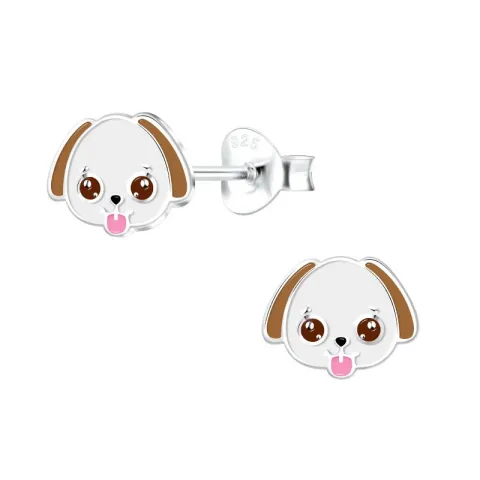 honden kinder oorbellen in zilver