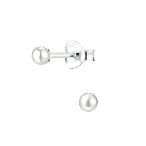 3 mm parel oorsteker in zilver