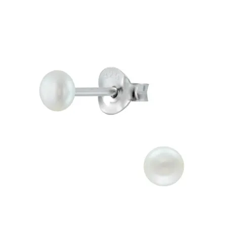 3 mm parel oorsteker in zilver
