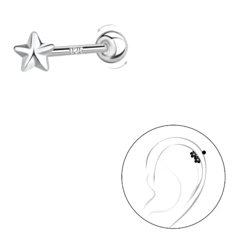 ster helix piercing in zilver
