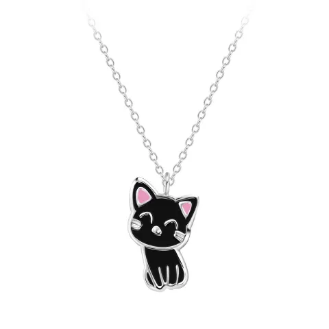 katten ketting in zilver