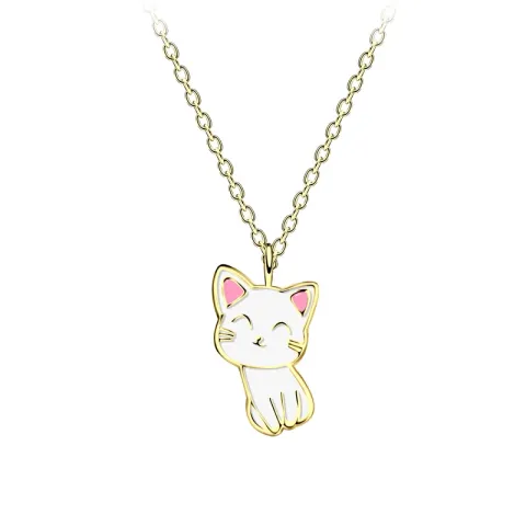 kat ketting in verguld sterlingzilver