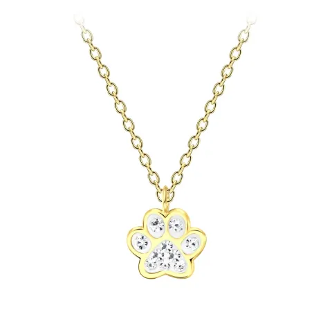 poot witte ketting in verguld sterlingzilver