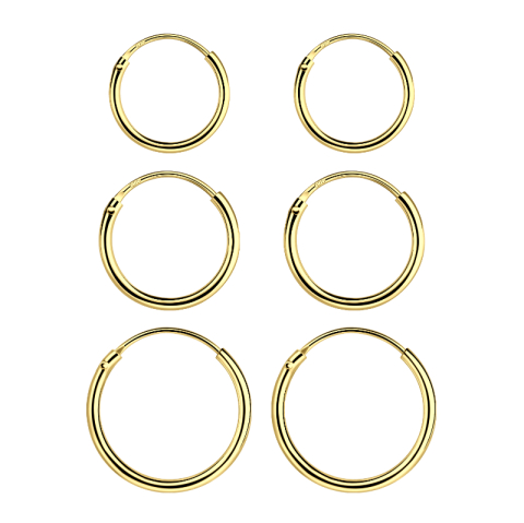 10 x 12 x 14 mm creool in verguld zilver