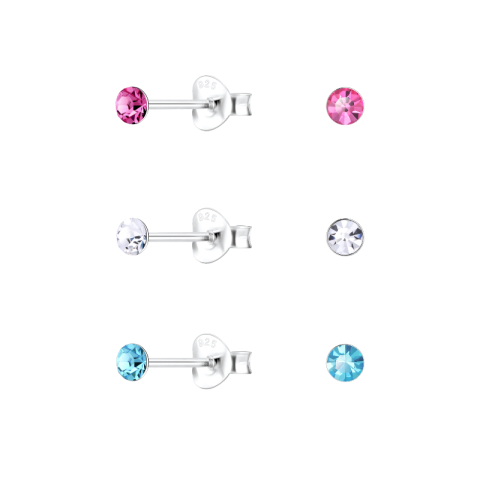 veelkleurig oorsteker in zilver - Little Ones