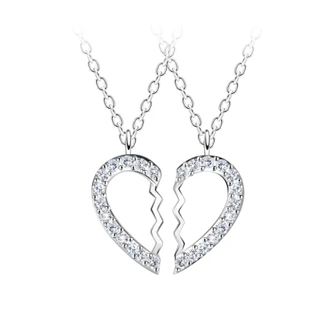 hart set met 2 ketting in zilver - Little Ones