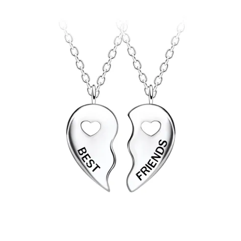 Best friends hart set met 2 ketting in zilver - Little Ones