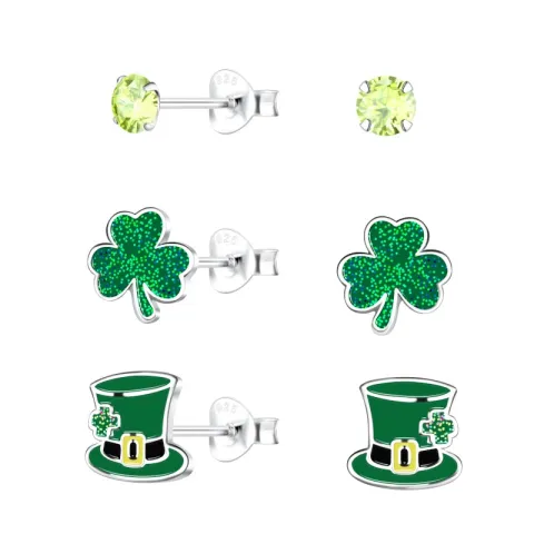 klavertje vier kinder oorbellen in zilver - Little Ones