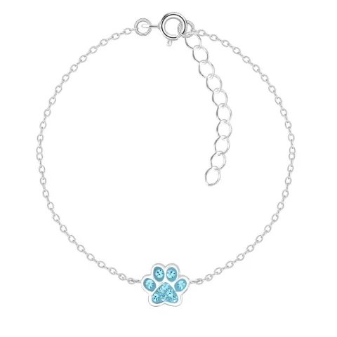 poot blauwe kinder armband in zilver - Little Ones