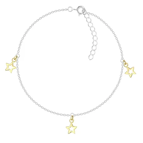 ster enkelbandje in zilver met hanger in verguld sterlingzilver - Little Ones