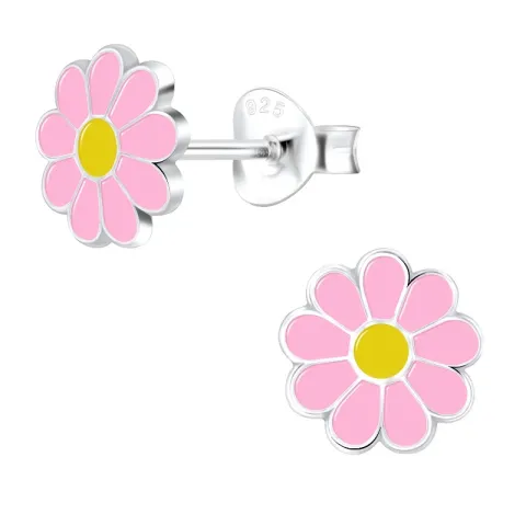 bloem oorsteker in zilver - Little Ones