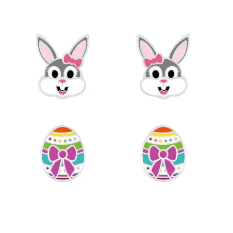 konijn oorbellen in zilver - Little Ones