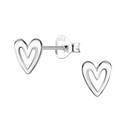 hart oorbellen in zilver - Little Ones