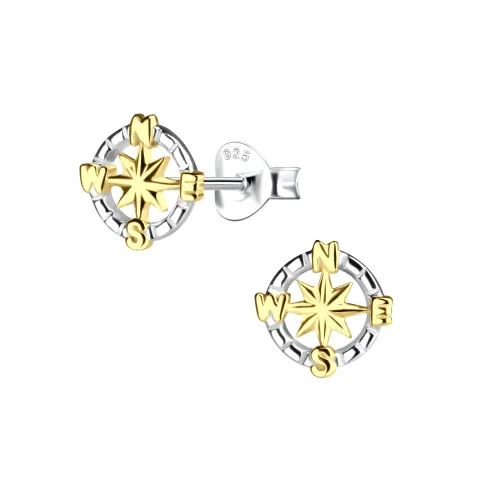 kinder oorbellen in zilver met verguld zilver - Little Ones