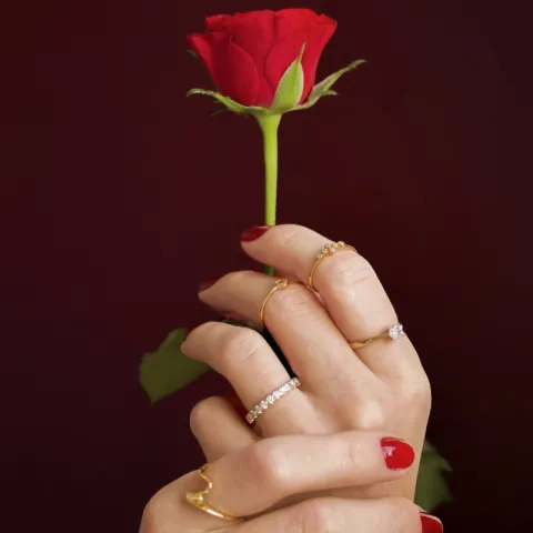 zirkoon ring in 9 karaat goud