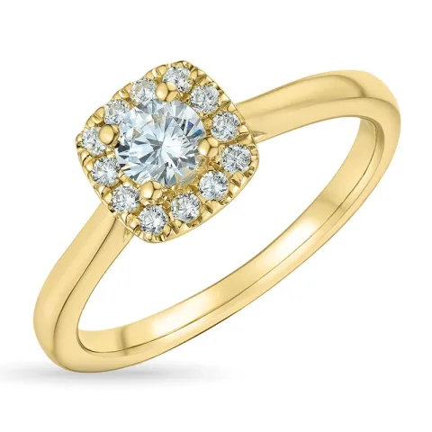 zirkoon gouden ring in 9 karaat goud