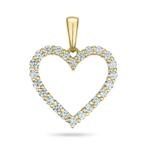 hart zirkoon hanger in 9 karaat goud