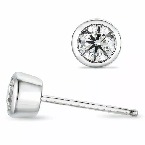 2 x 0,25 ct solitaire oorbel in 14 karaat goud met diamant