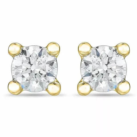 2 x 0,10 ct diamant solitaire oorbel in 14 karaat goud met diamant