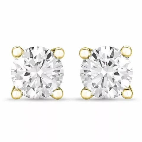 2 x 0,40 ct solitaire oorbel in 14 karaat goud met diamant 