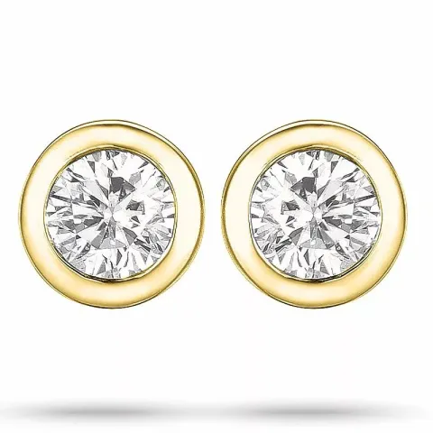 diamant solitaire oorbel in 14 karaat goud met diamant
