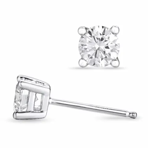 2 x 0,40 ct lab grown diamant witgoud solitaire oorbel in 14 karaat witgoud met lab grown diamant 